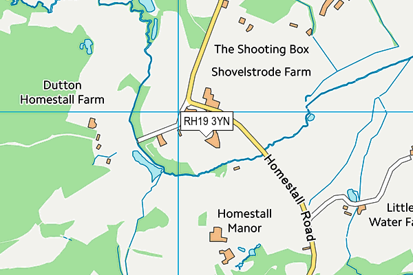 RH19 3YN map - OS VectorMap District (Ordnance Survey)