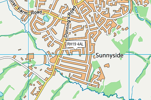 RH19 4AL map - OS VectorMap District (Ordnance Survey)