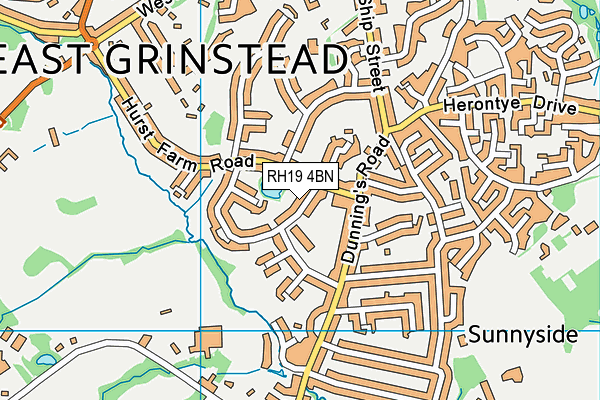 RH19 4BN map - OS VectorMap District (Ordnance Survey)