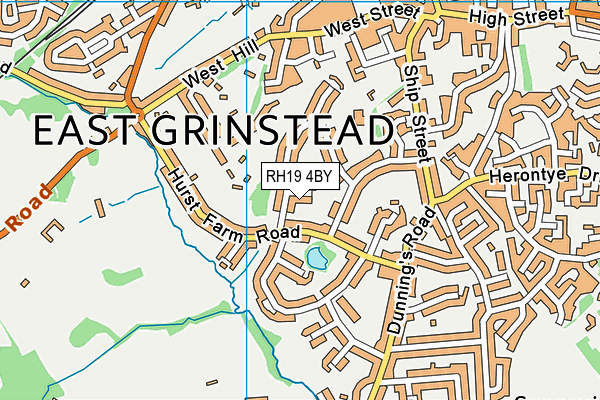 RH19 4BY map - OS VectorMap District (Ordnance Survey)