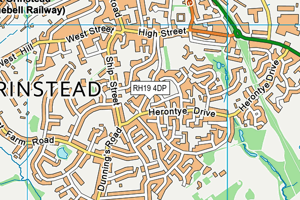 RH19 4DP map - OS VectorMap District (Ordnance Survey)