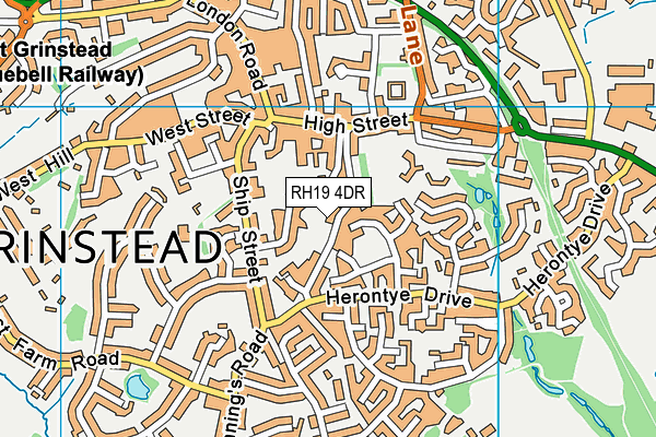 RH19 4DR map - OS VectorMap District (Ordnance Survey)