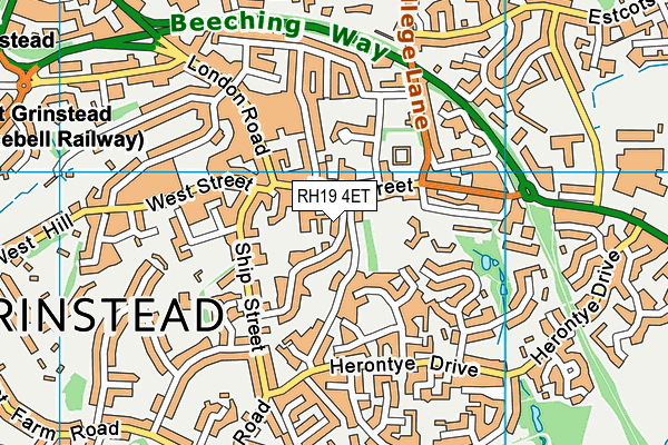 RH19 4ET map - OS VectorMap District (Ordnance Survey)