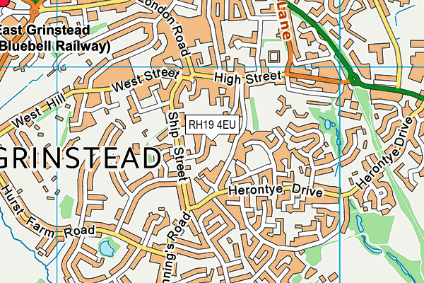 RH19 4EU map - OS VectorMap District (Ordnance Survey)