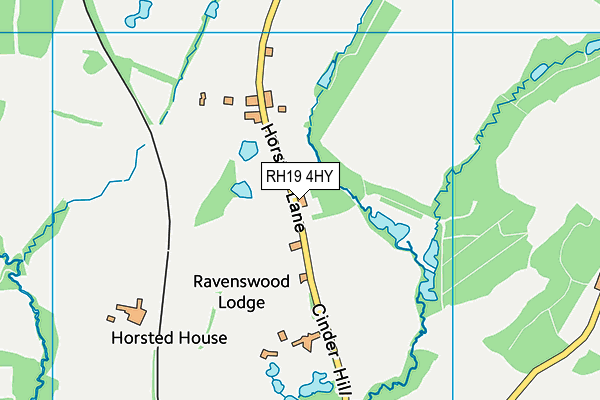 RH19 4HY map - OS VectorMap District (Ordnance Survey)