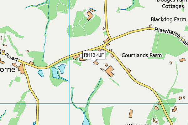 RH19 4JF map - OS VectorMap District (Ordnance Survey)