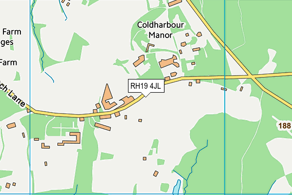 RH19 4JL map - OS VectorMap District (Ordnance Survey)