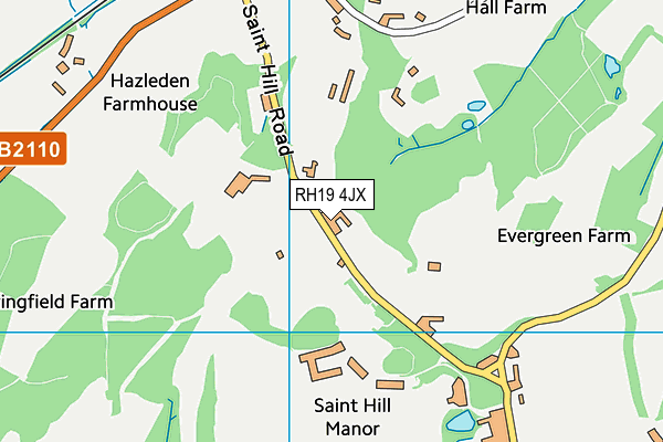 RH19 4JX map - OS VectorMap District (Ordnance Survey)
