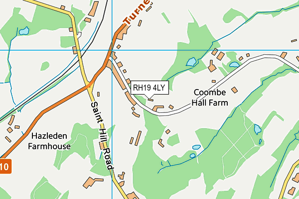 Fonthill Lodge School (Closed) map (RH19 4LY) - OS VectorMap District (Ordnance Survey)