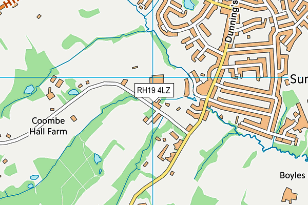 RH19 4LZ map - OS VectorMap District (Ordnance Survey)