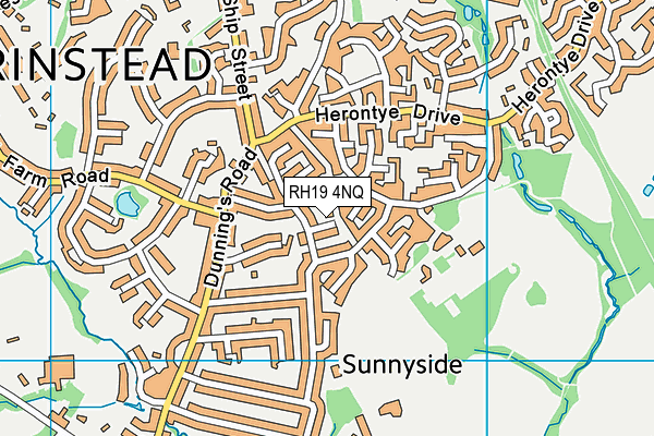RH19 4NQ map - OS VectorMap District (Ordnance Survey)
