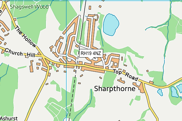 RH19 4NZ map - OS VectorMap District (Ordnance Survey)