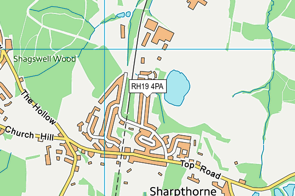 RH19 4PA map - OS VectorMap District (Ordnance Survey)