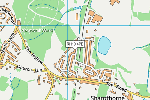 RH19 4PE map - OS VectorMap District (Ordnance Survey)