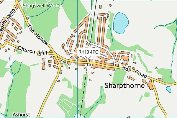 RH19 4PQ map - OS VectorMap District (Ordnance Survey)