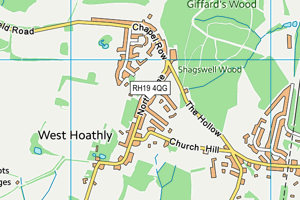 West Hoathly Village Hall map (RH19 4QG) - OS VectorMap District (Ordnance Survey)