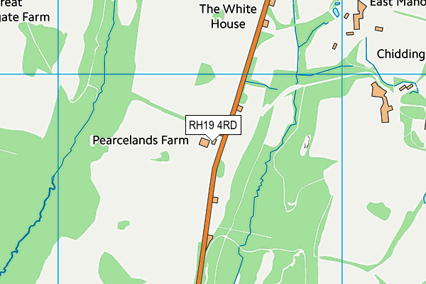RH19 4RD map - OS VectorMap District (Ordnance Survey)