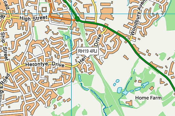 RH19 4RJ map - OS VectorMap District (Ordnance Survey)