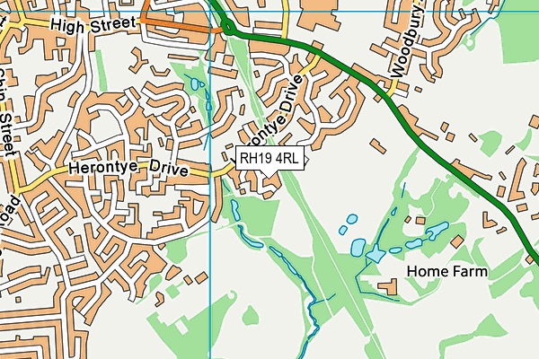 RH19 4RL map - OS VectorMap District (Ordnance Survey)