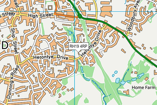 RH19 4RP map - OS VectorMap District (Ordnance Survey)