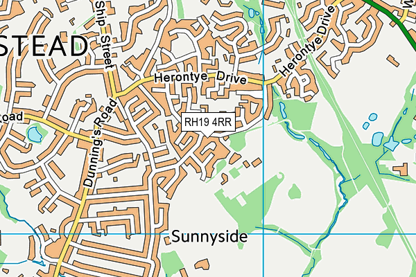 RH19 4RR map - OS VectorMap District (Ordnance Survey)