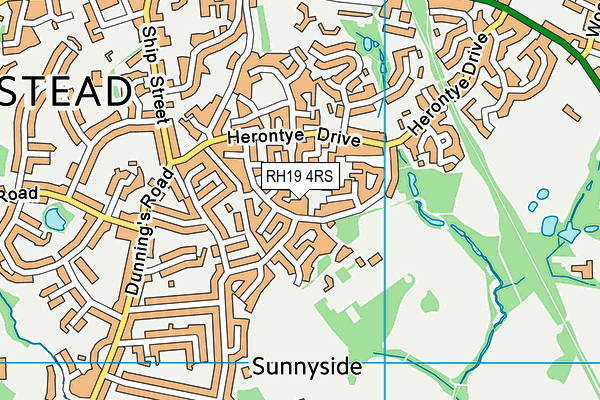 RH19 4RS map - OS VectorMap District (Ordnance Survey)
