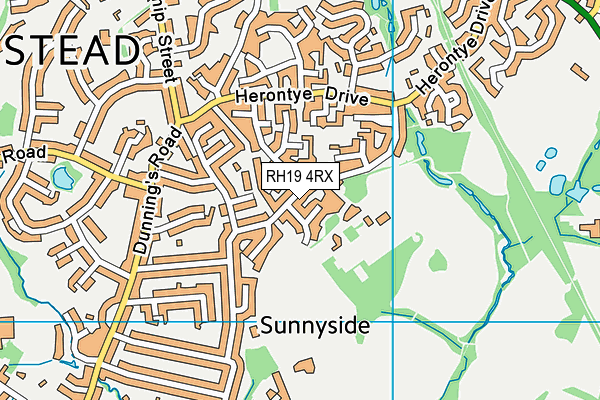 RH19 4RX map - OS VectorMap District (Ordnance Survey)