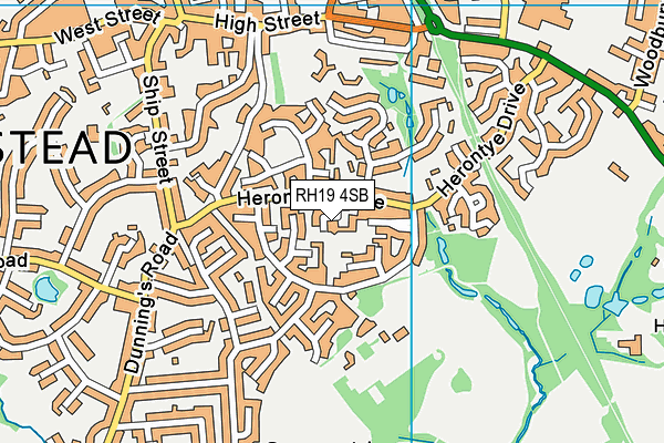 RH19 4SB map - OS VectorMap District (Ordnance Survey)