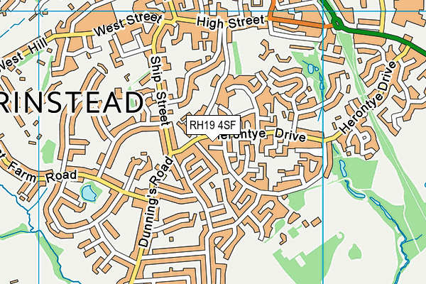 RH19 4SF map - OS VectorMap District (Ordnance Survey)