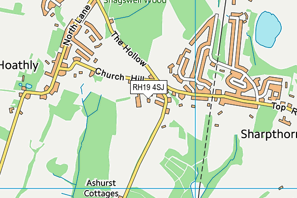 RH19 4SJ map - OS VectorMap District (Ordnance Survey)