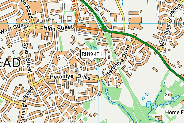 RH19 4TH map - OS VectorMap District (Ordnance Survey)