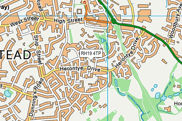 RH19 4TP map - OS VectorMap District (Ordnance Survey)