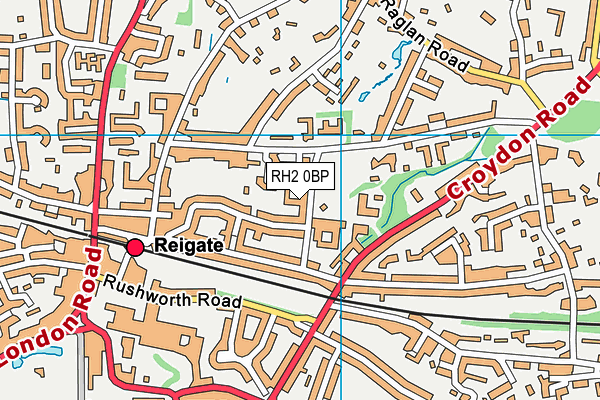 RH2 0BP map - OS VectorMap District (Ordnance Survey)