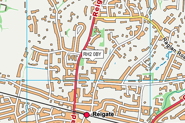 RH2 0BY map - OS VectorMap District (Ordnance Survey)