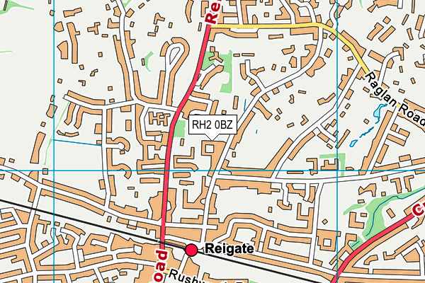 RH2 0BZ map - OS VectorMap District (Ordnance Survey)