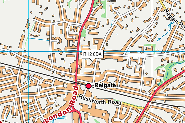 RH2 0DA map - OS VectorMap District (Ordnance Survey)