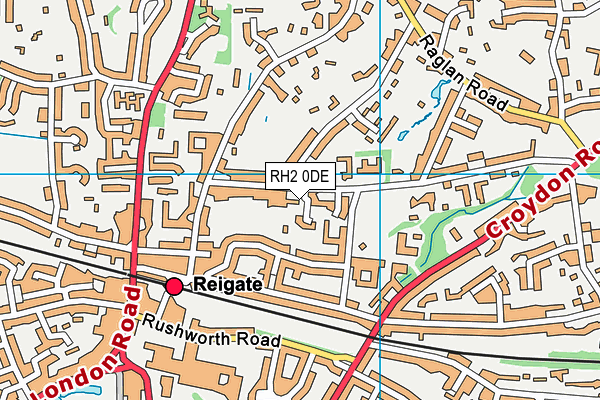 RH2 0DE map - OS VectorMap District (Ordnance Survey)