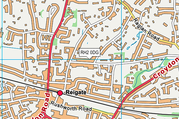 RH2 0DG map - OS VectorMap District (Ordnance Survey)