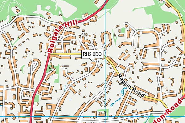 RH2 0DQ map - OS VectorMap District (Ordnance Survey)