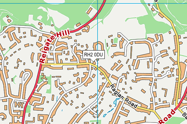 RH2 0DU map - OS VectorMap District (Ordnance Survey)