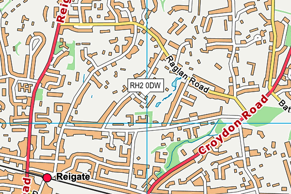 RH2 0DW map - OS VectorMap District (Ordnance Survey)