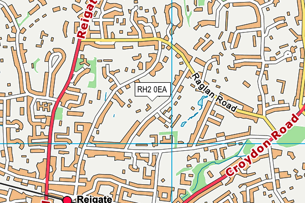 RH2 0EA map - OS VectorMap District (Ordnance Survey)