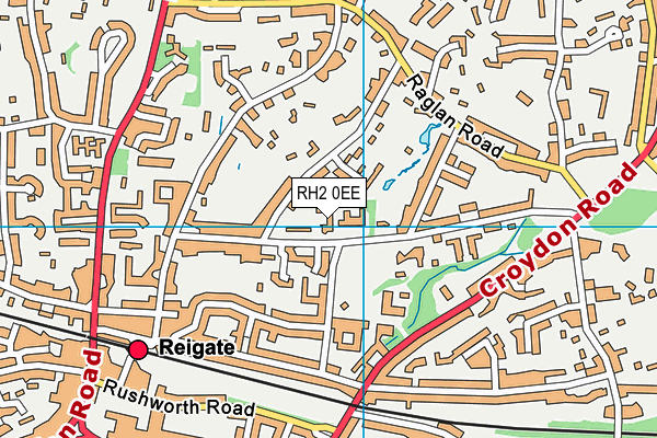 RH2 0EE map - OS VectorMap District (Ordnance Survey)