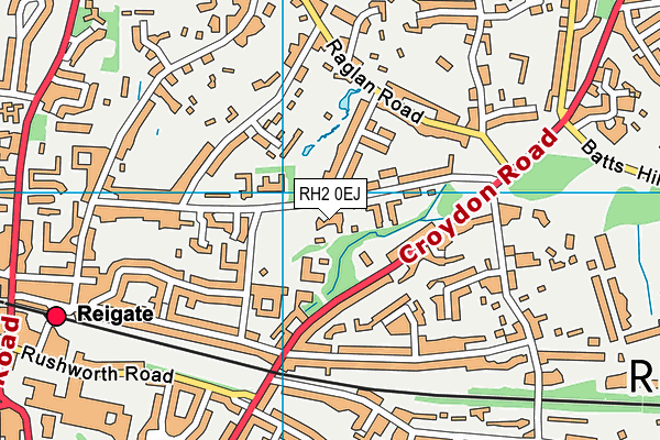 RH2 0EJ map - OS VectorMap District (Ordnance Survey)