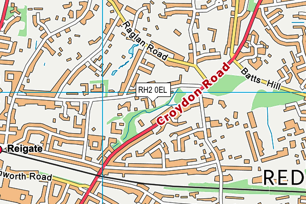RH2 0EL map - OS VectorMap District (Ordnance Survey)