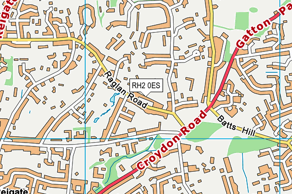 RH2 0ES map - OS VectorMap District (Ordnance Survey)
