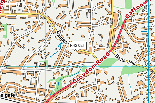 RH2 0ET map - OS VectorMap District (Ordnance Survey)