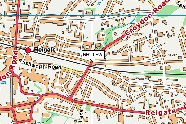 RH2 0EW map - OS VectorMap District (Ordnance Survey)