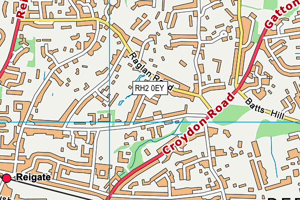 RH2 0EY map - OS VectorMap District (Ordnance Survey)