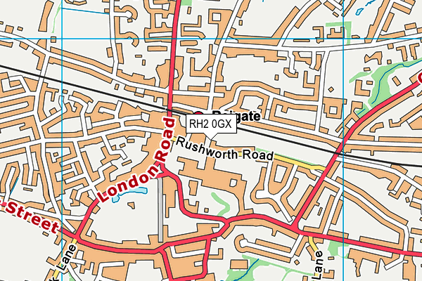 RH2 0GX map - OS VectorMap District (Ordnance Survey)